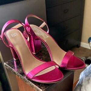 BP Fuchsia Strappy Block Heels